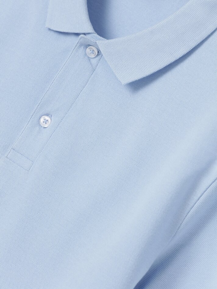 Camisa polo básica - Azul médio