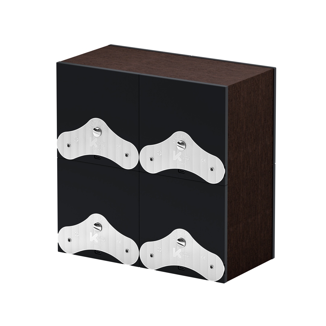 SwissKubik Masterbox Natürliches Wenge-Holz - 4 Uhren