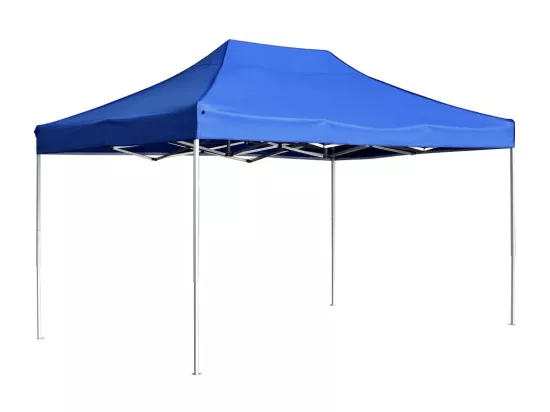 Tente de réception pliable Aluminium 4,5x3 m Bleu