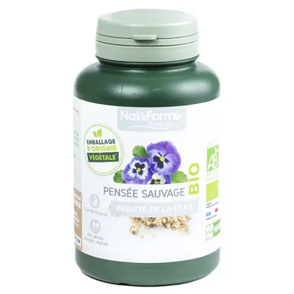 Nat & Form Organic Wild Pansy 200 cápsulas vegetais