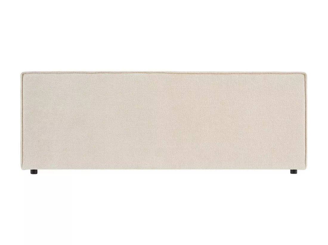 Tête de lit ELOWA 160 rembourrée, En tissu polyester pour lit 160 cm, Sur pieds en plastique, Blanc