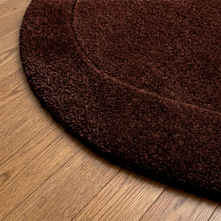 Rond vloerkleed - Isara Border Donkerbruin