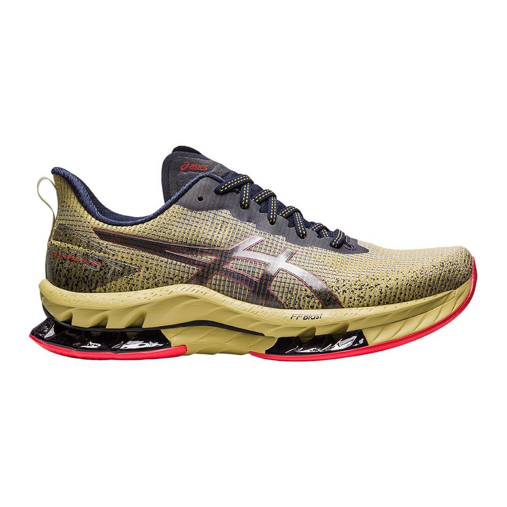 Asics GEL-KINSEI BLAST LE 2 - Chaussures running Homme olive oil/electric red