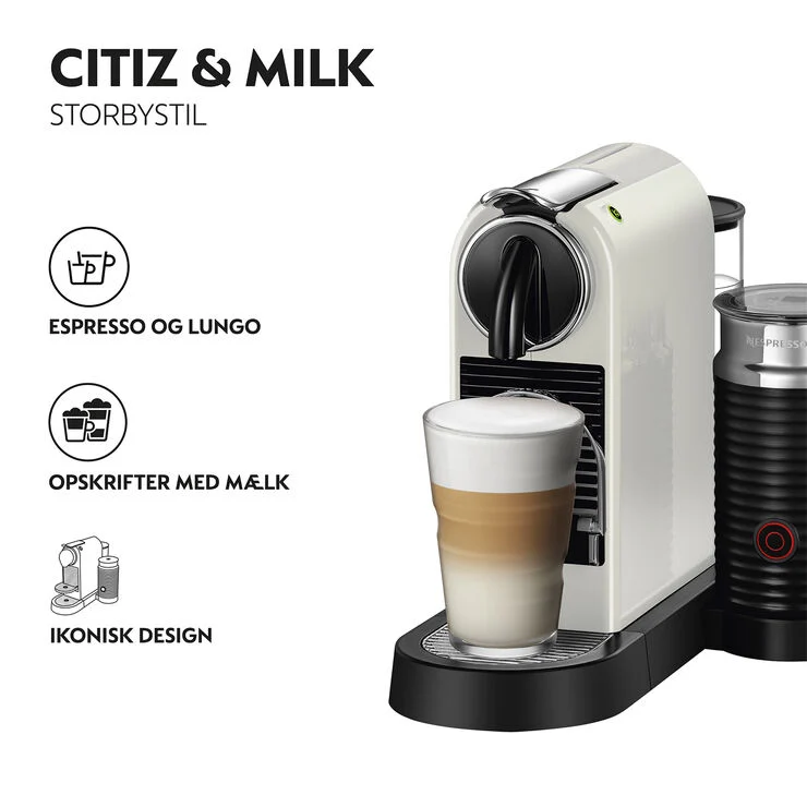 Nespresso NESPRESSO® CitiZ&Milk kaffemaskine DeLonghi Hvid