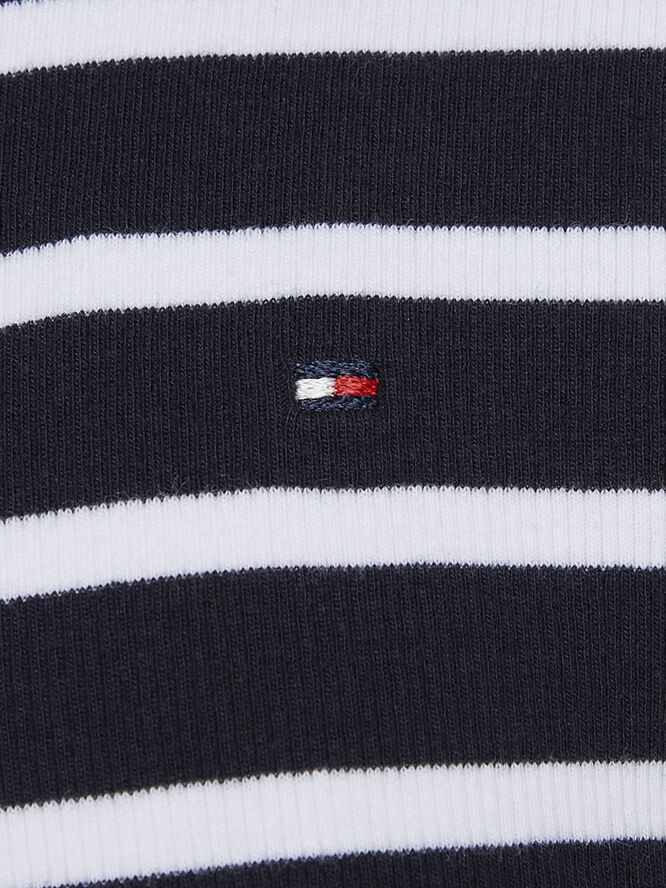 Tommy Hilfiger MOCK NECK RIB TOP LS Desert sky stripe