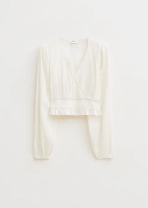 Top met lange mouwen off-white (WIT.O)