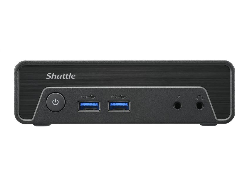Shuttle Barebone XPC nano NE10N Schwarz Lüfterloser 0,6-Liter-PC mit Intel Alder Lake-N SoC und Dual-Display-Support