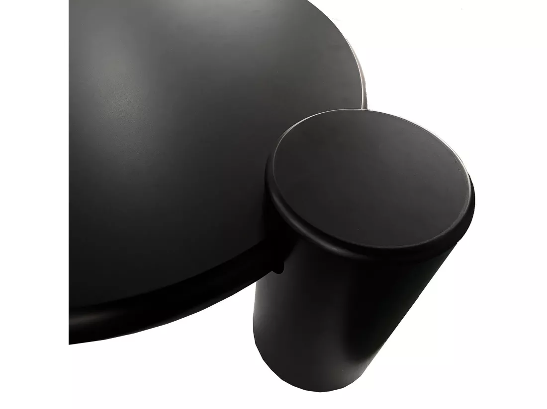 Table basse ronde asymétrique 100cm Yang Noir