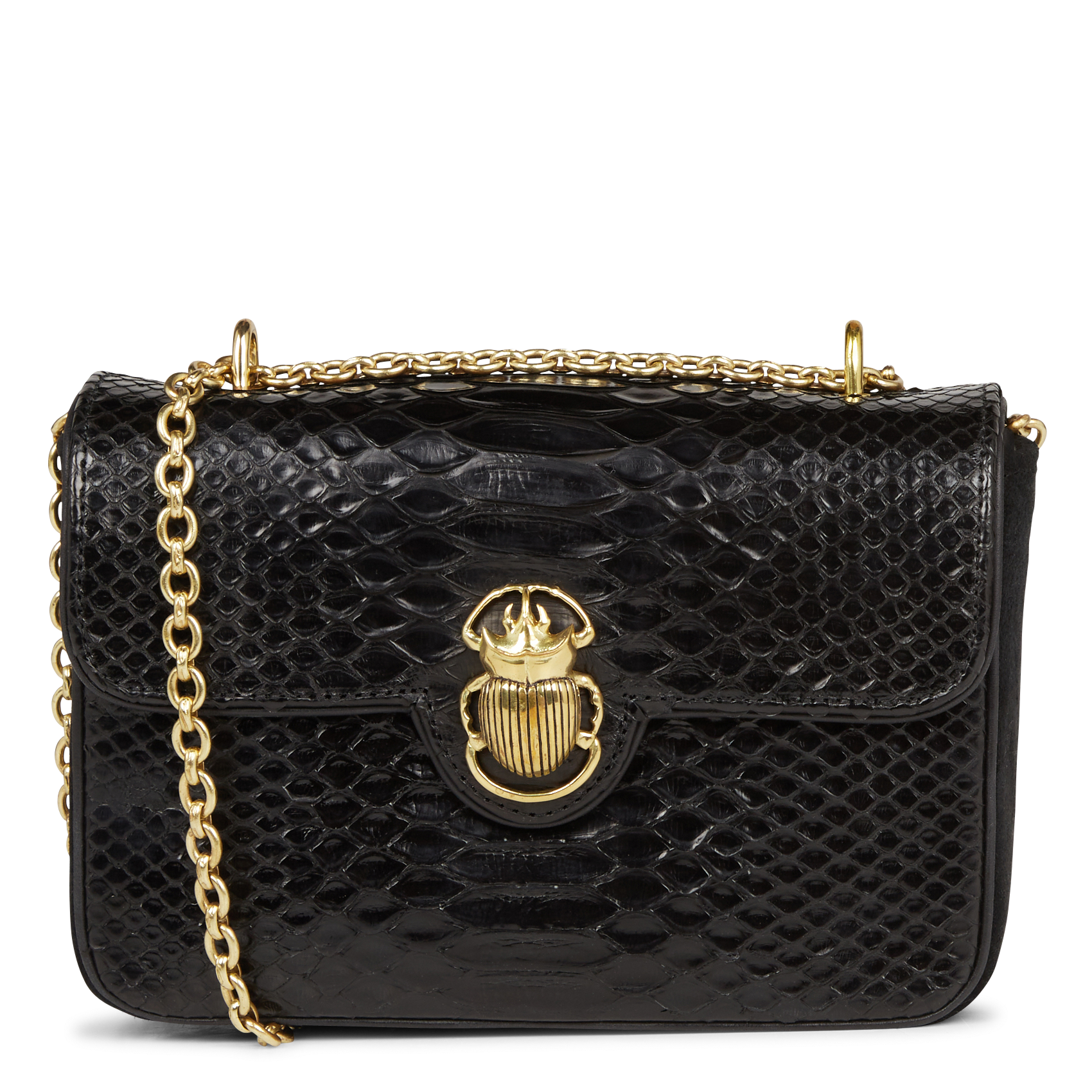 AVA - Sac bandoulière en cuir de python | Noir