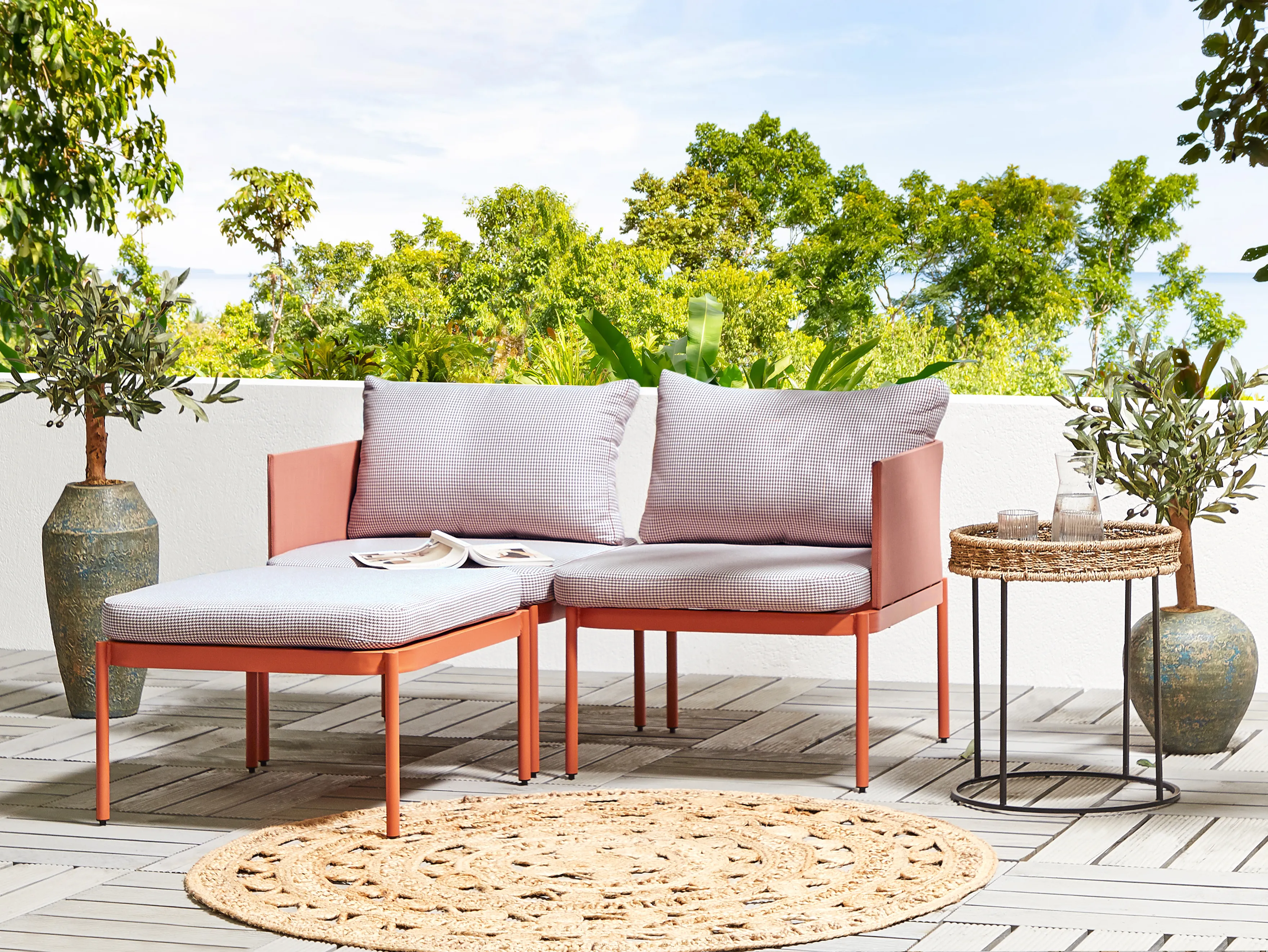 Loungeset met tafel 2-zits TERRACINA Metaal Oranje