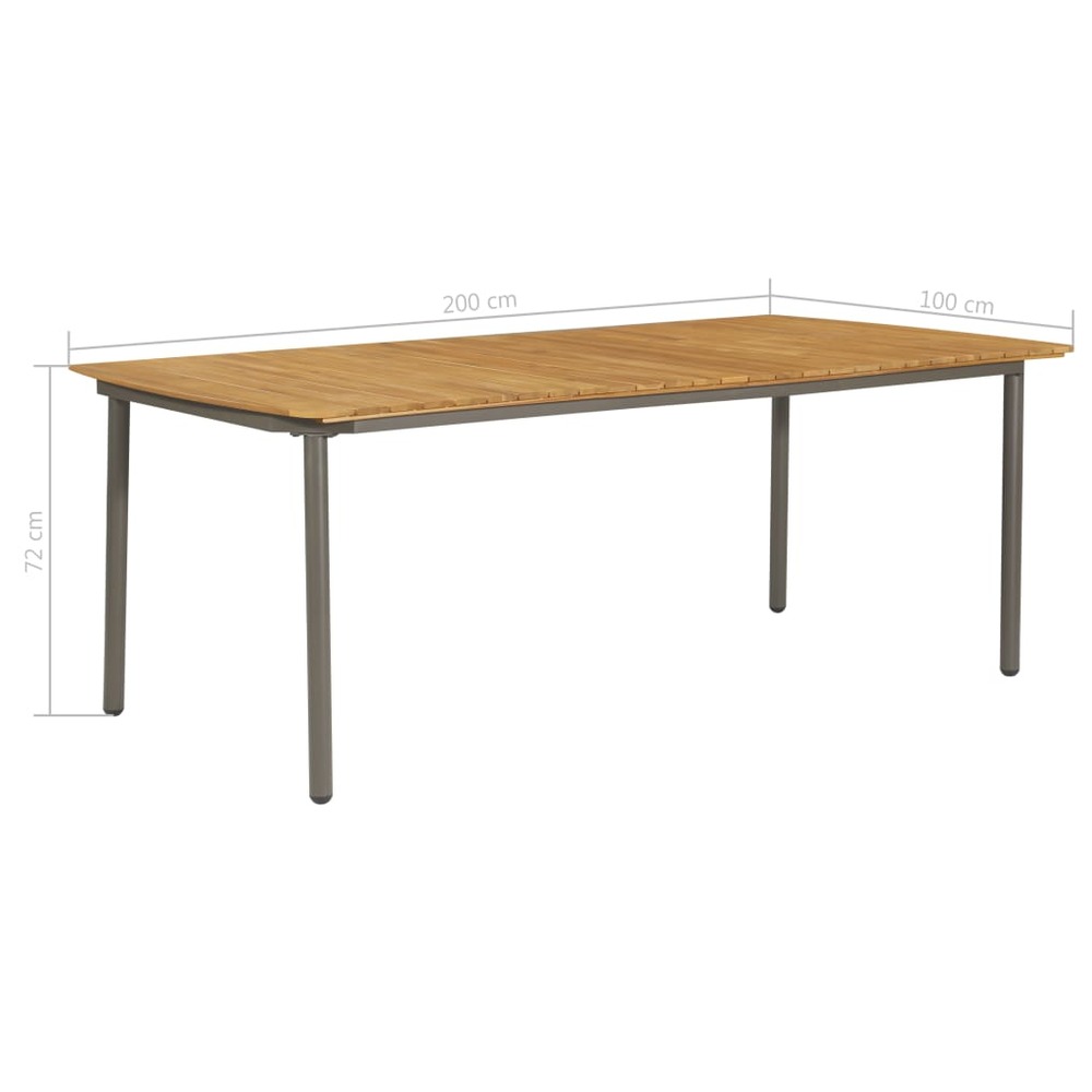 Mobilier à dîner d'extérieur 9 pièces bois d'acacia solide et acier