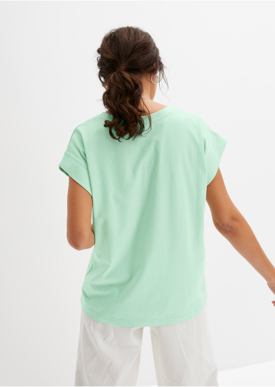 Lot de 2 T-shirts coton avec épaules descendues