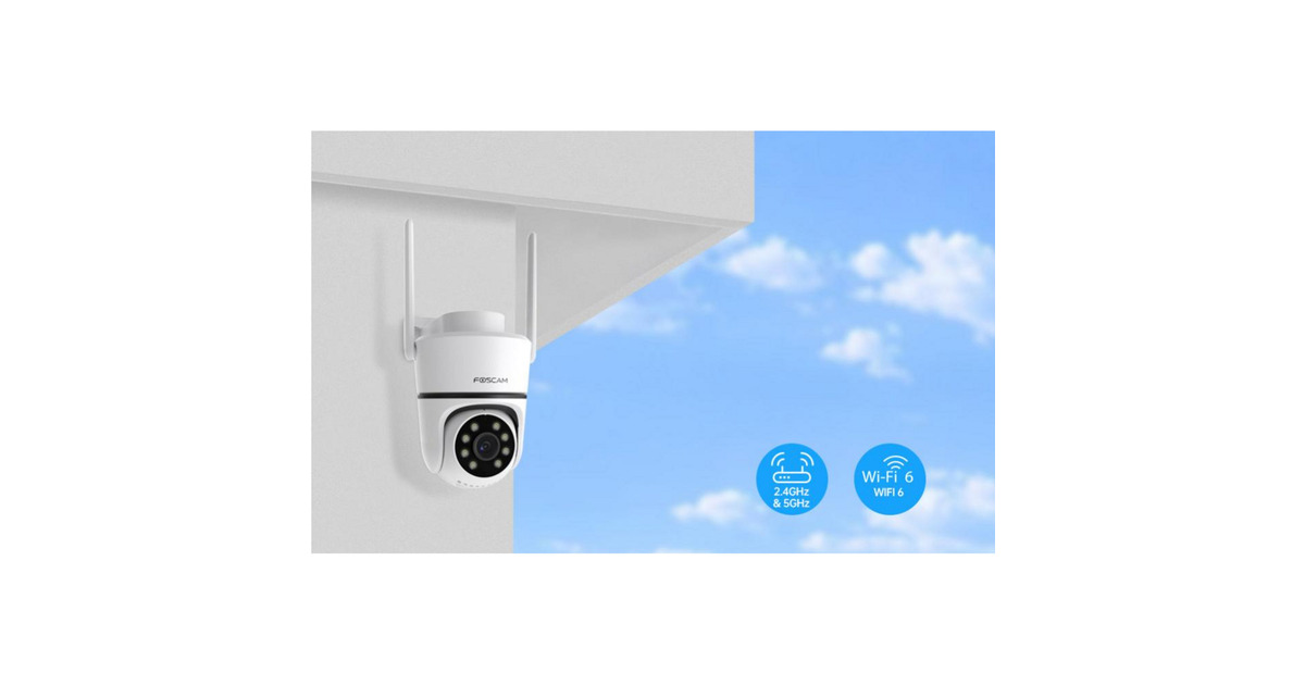 FoscamPD5, 3K/5MP Dual-band WiFi PT beveiligingscamera  (Wit, Kleurennachtzicht)