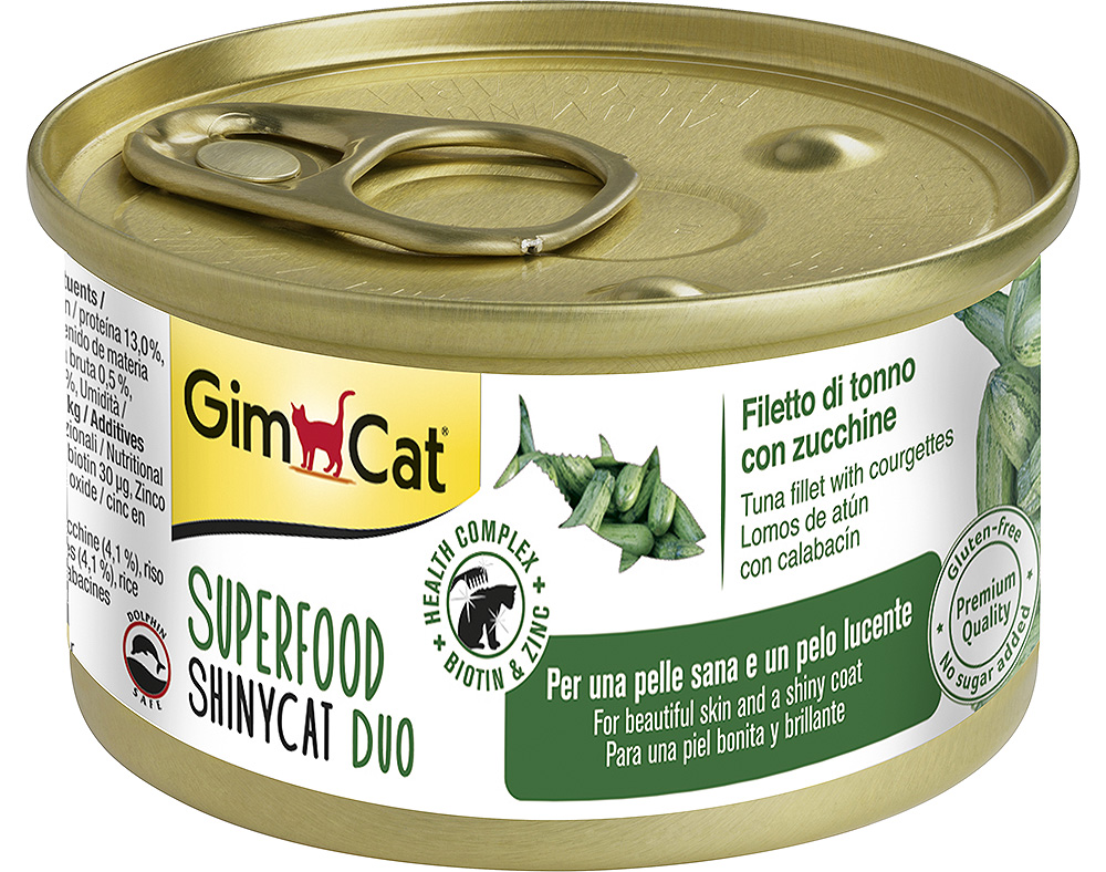 COMIDA HÚMIDA PARA GATO GIMCAT DUO COM ATUM E CURGETTE 70G