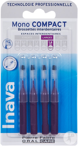 Inava Brossettes Interdentaires Mono Compact Iso 5 Violet 1,8mm Pièces 4