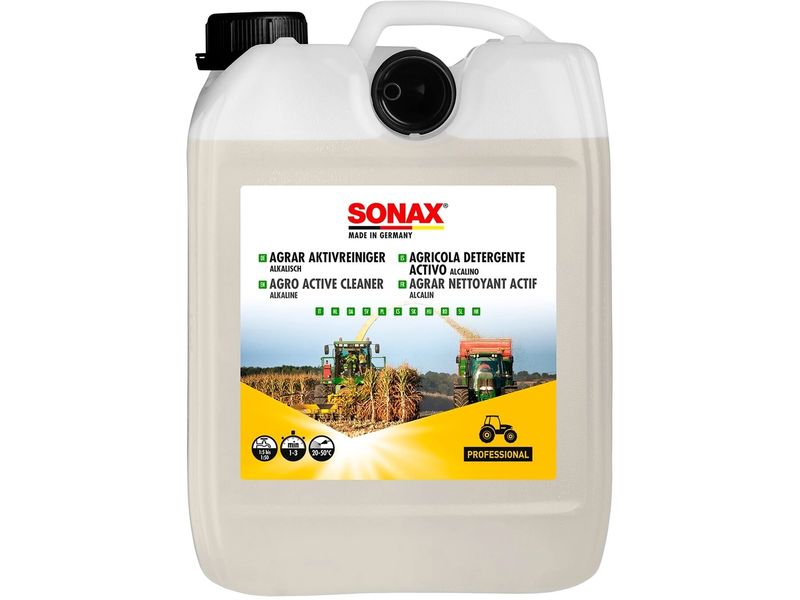 Sonax Agrar Aktiv Reiniger Alkalisch 5000 ml Kraftvoller Reiniger für Sprühgeräte und Hochdruckreiniger
