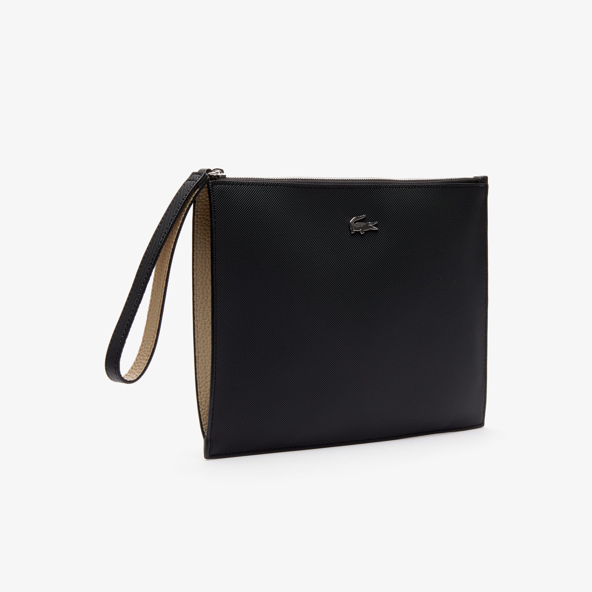 Pochette zippée unisexe Anna en toile enduite piquée Portefeuilles & Petite Maroquinerie - Noir - Lacoste - Unisex