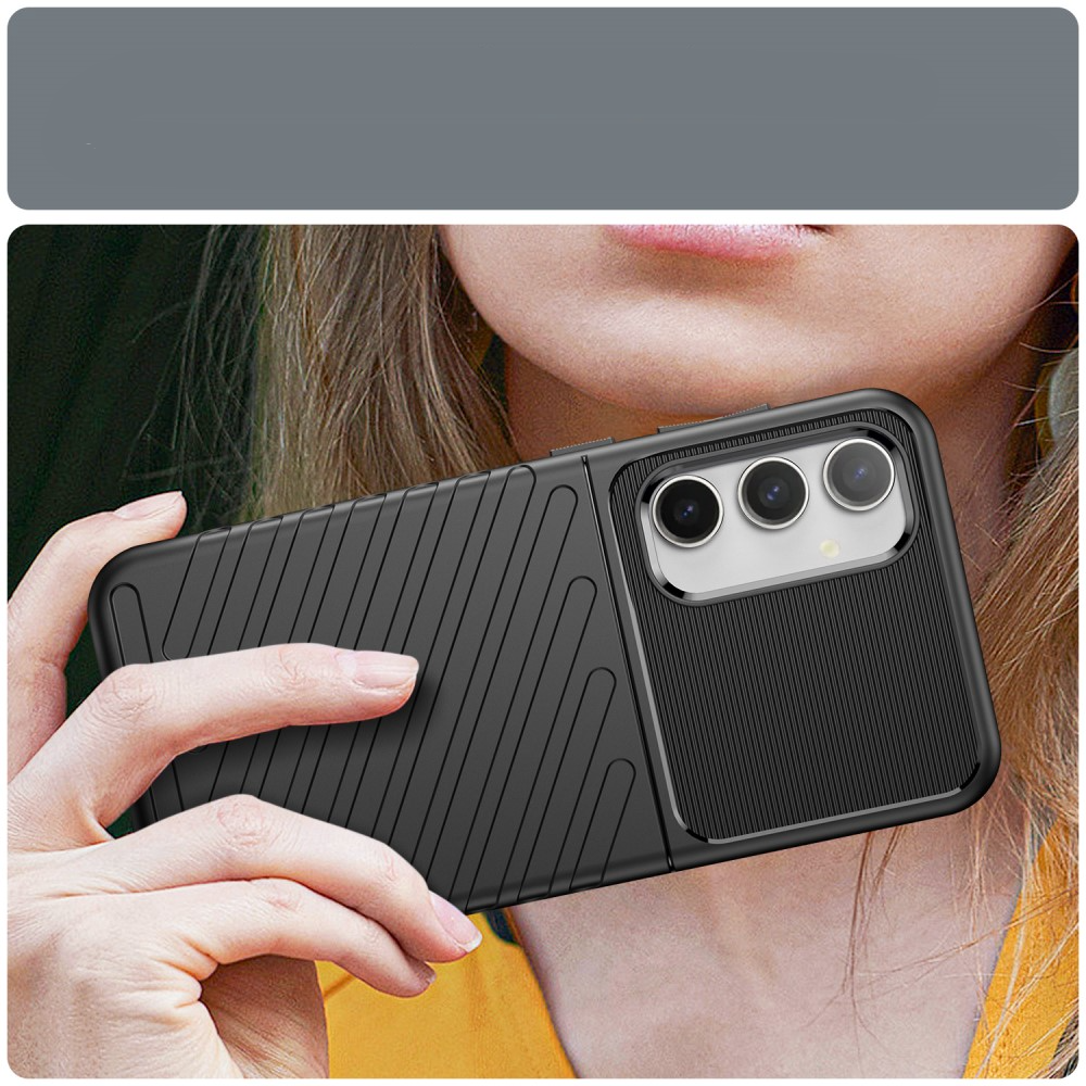 Samsung Galaxy S23 FE Gummi Case Schutzhülle Grip Design - Schwarz