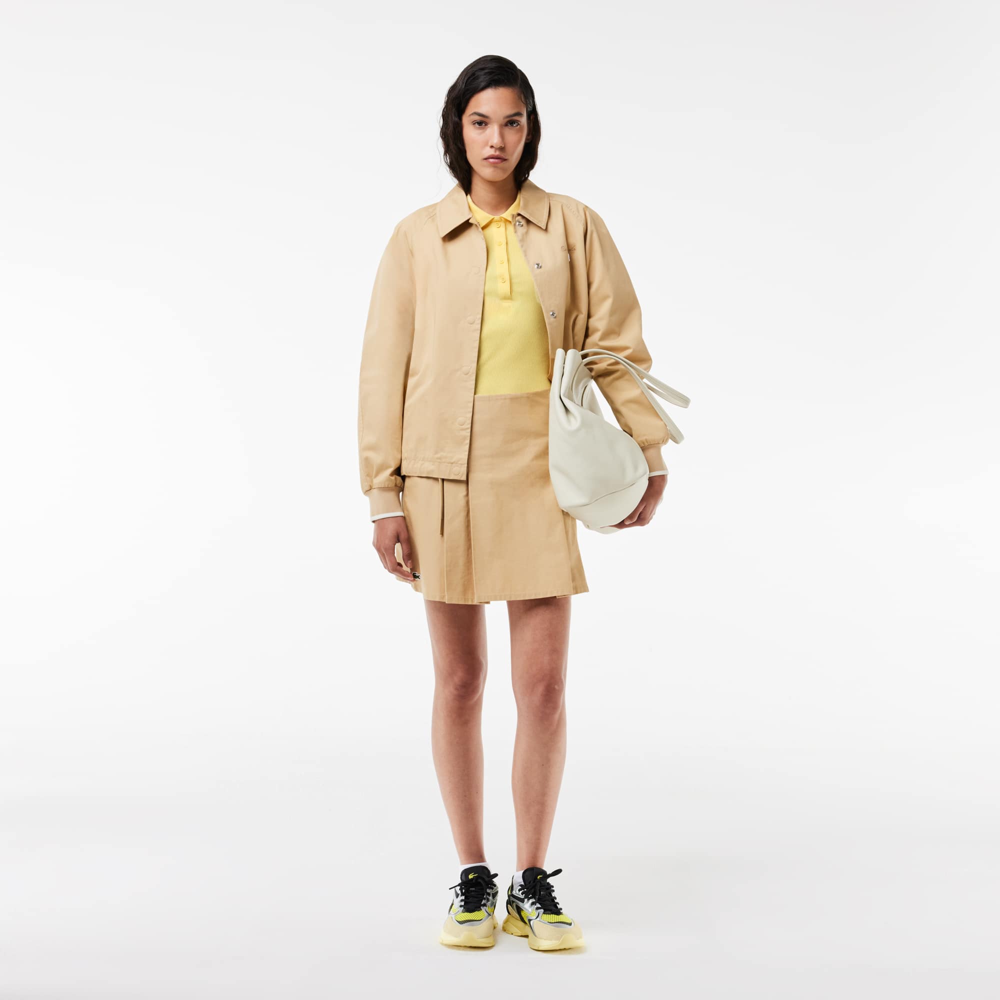 Polo L.12.D slim fit en coton côtelé Manches Courtes - Jaune - Lacoste - Femme
