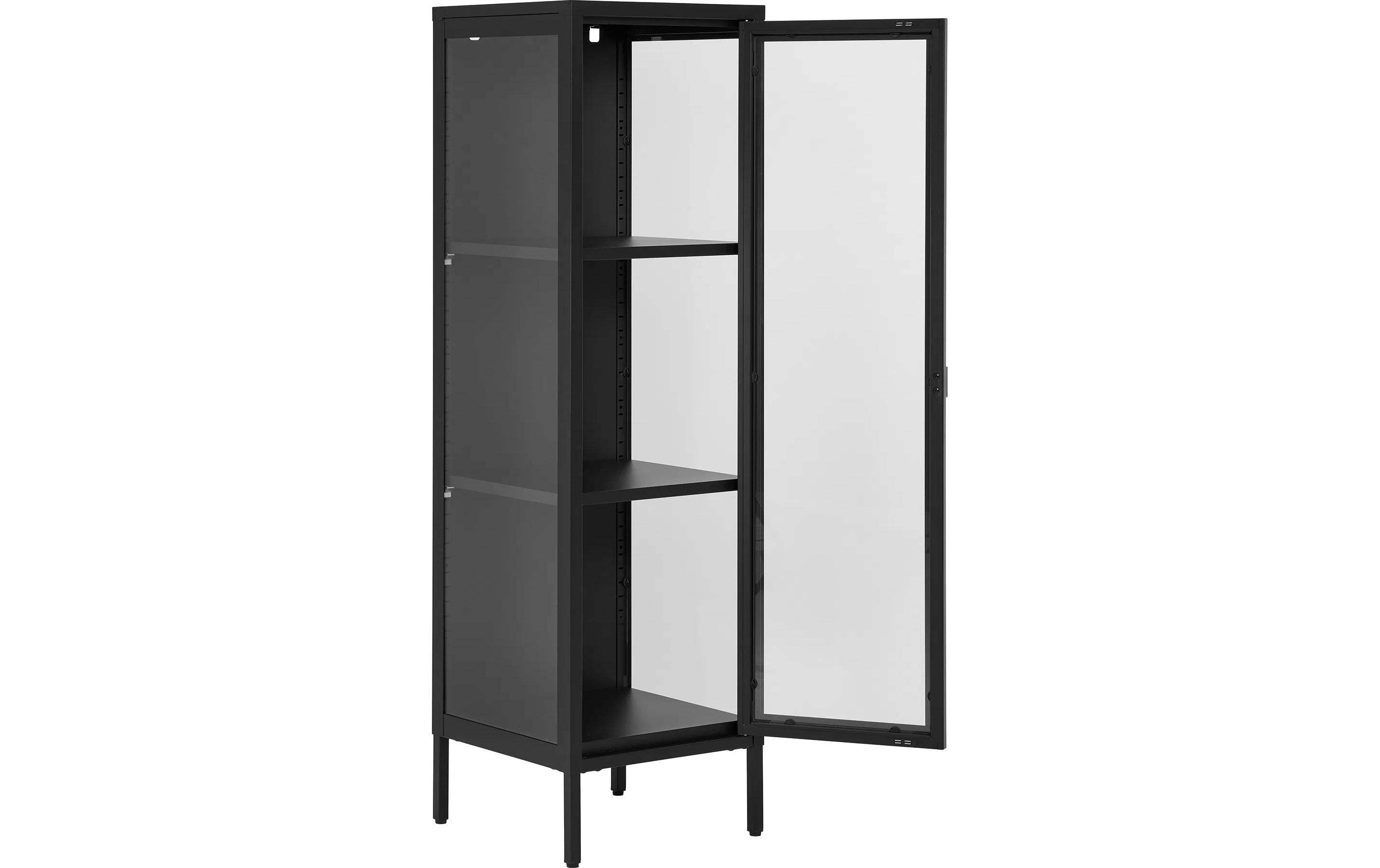 Vitrine Brisbane 140 x 40 cm, Schwarz<br>Standregal