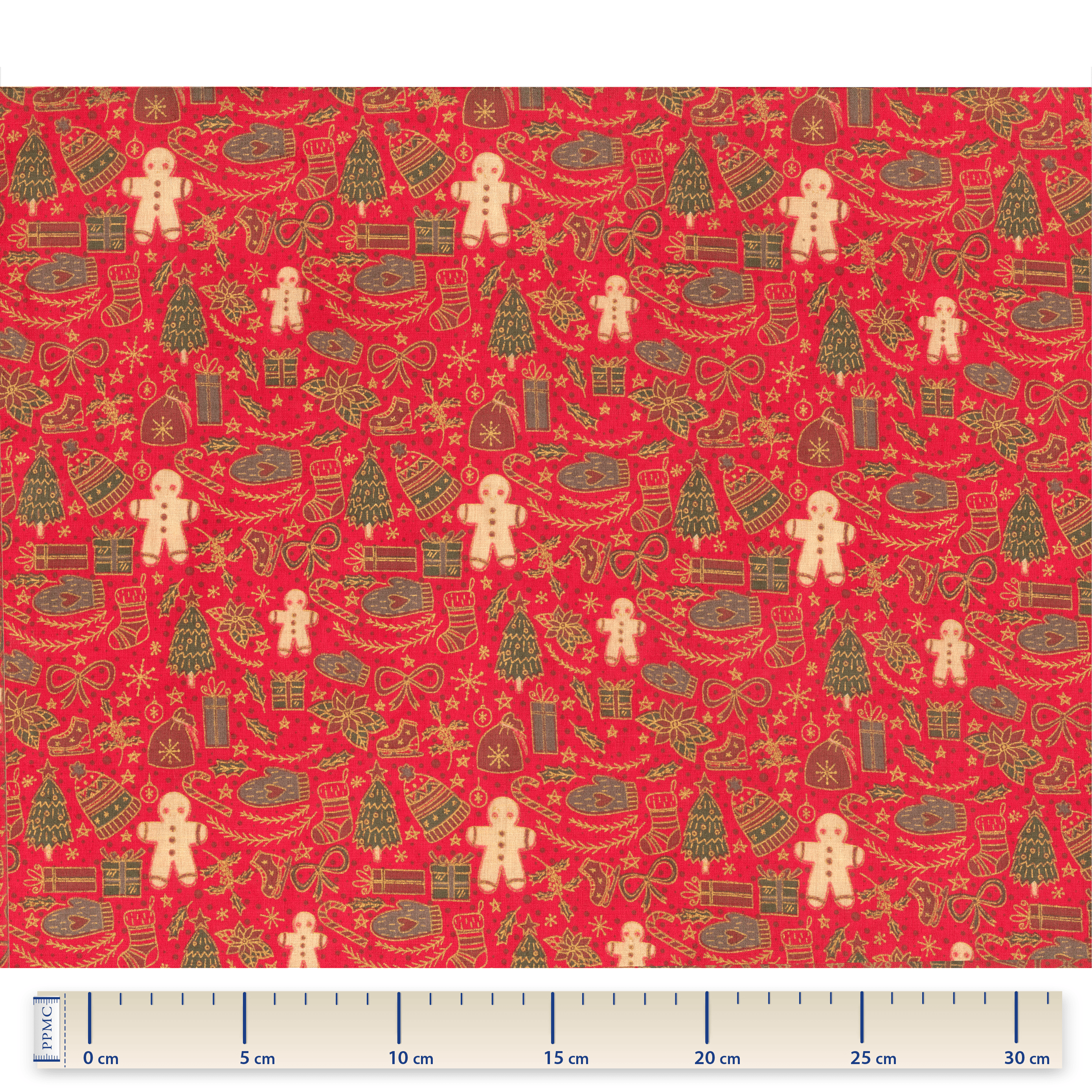 Tissu Coton Au Mètre Féérie Noel Rouge