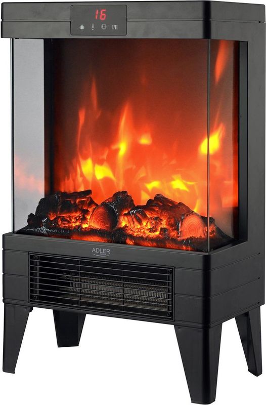 Adler AD 7755 - Elektrische Haard - 2 Verwarmingsniveaus: 1000W - 2000W - 3D Vlameffect - Thermostaat