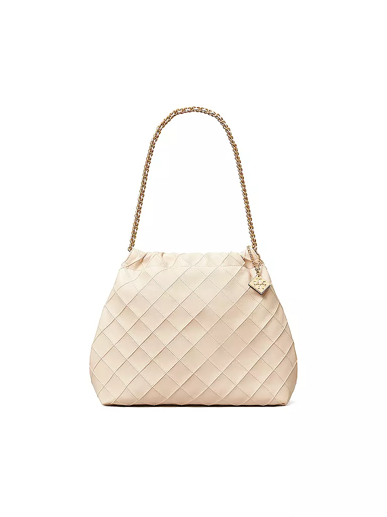 TORY BURCH Ledertasche - Hobo FLEMING creme