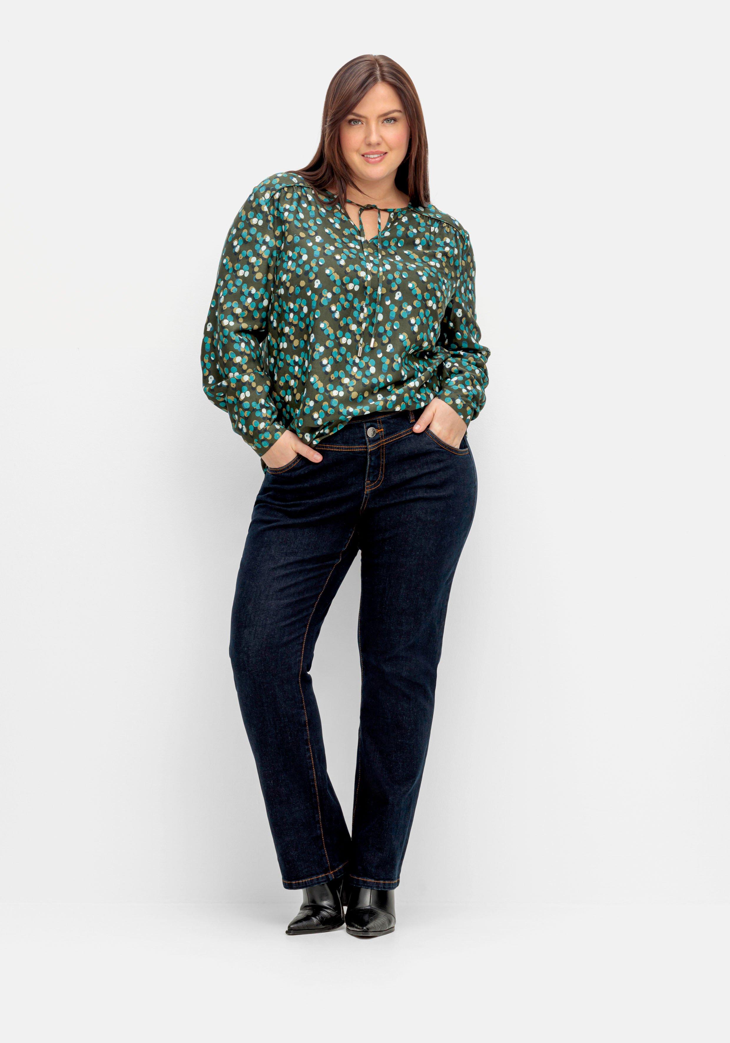 Gerade Jeans mit Doppelknopf-Verschluss