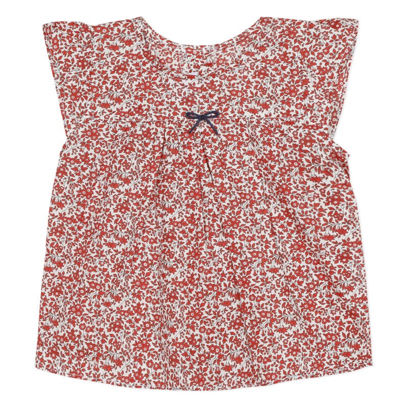 Blouse en coton imprimé Liberty rouge bébé fille Absorba Aucune nuance