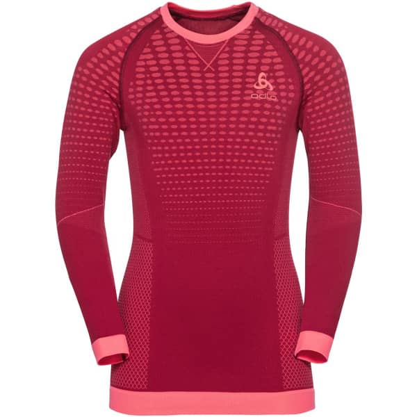 T-shirt thermique ODLO BL TOP CREW NECK L/S PERFORMANCE WARM KI DEEP CLARET - SIESTA