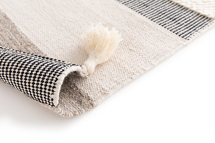 Tapis tissé L. 120 x l. 170 x ep. 2 cm gris GoodHome