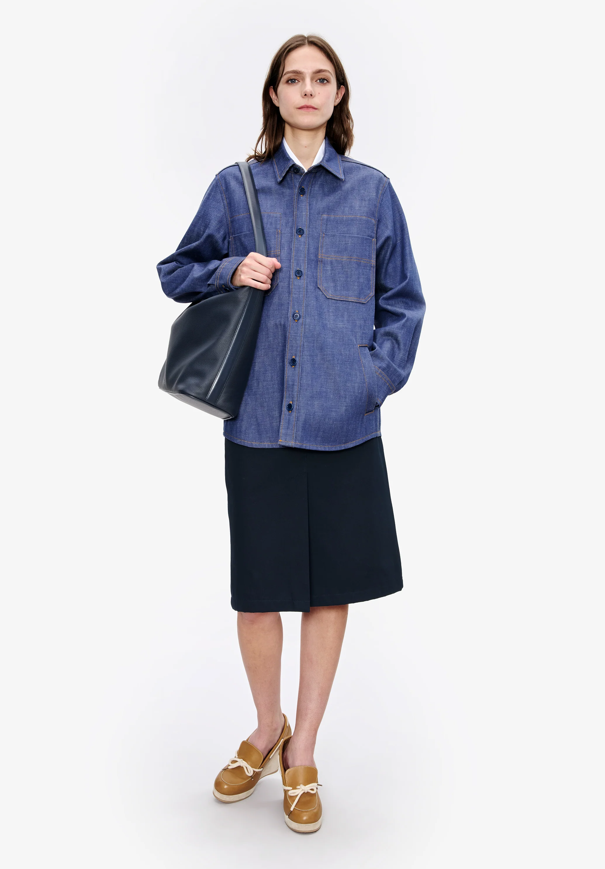Veste en denim bleu esprit workwear - Bleu