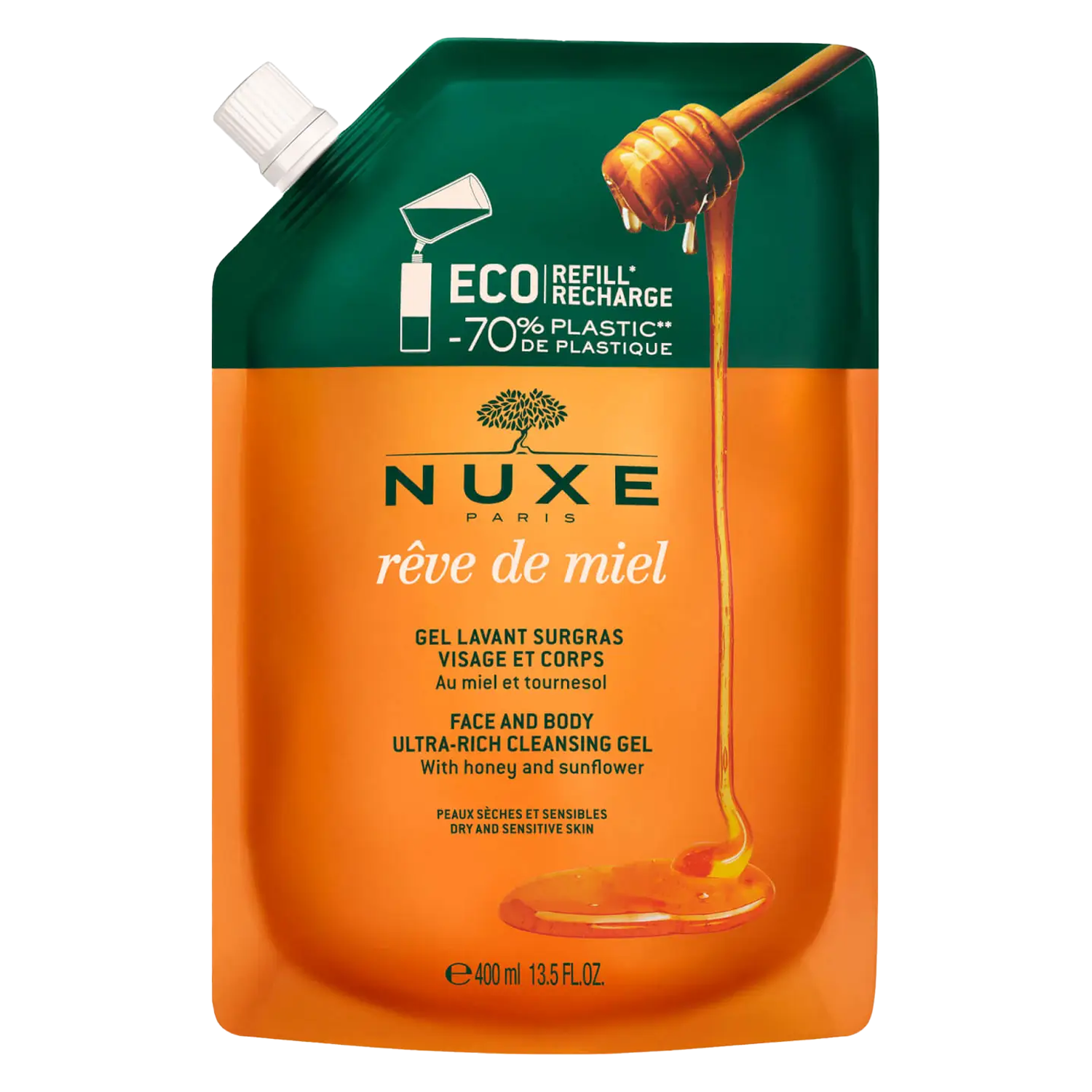 NUXE Rêve de Miel Gel Lavant Surgras Eco R 400 ml