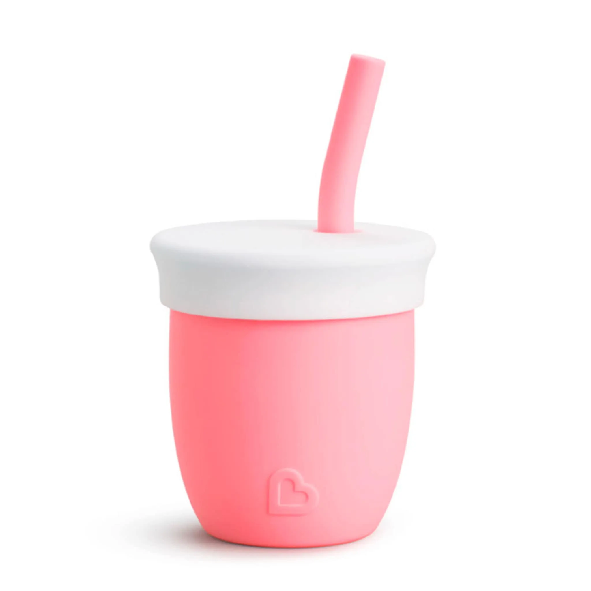 Munchkin Verre en Silicone avec Paille 4oz - Corail