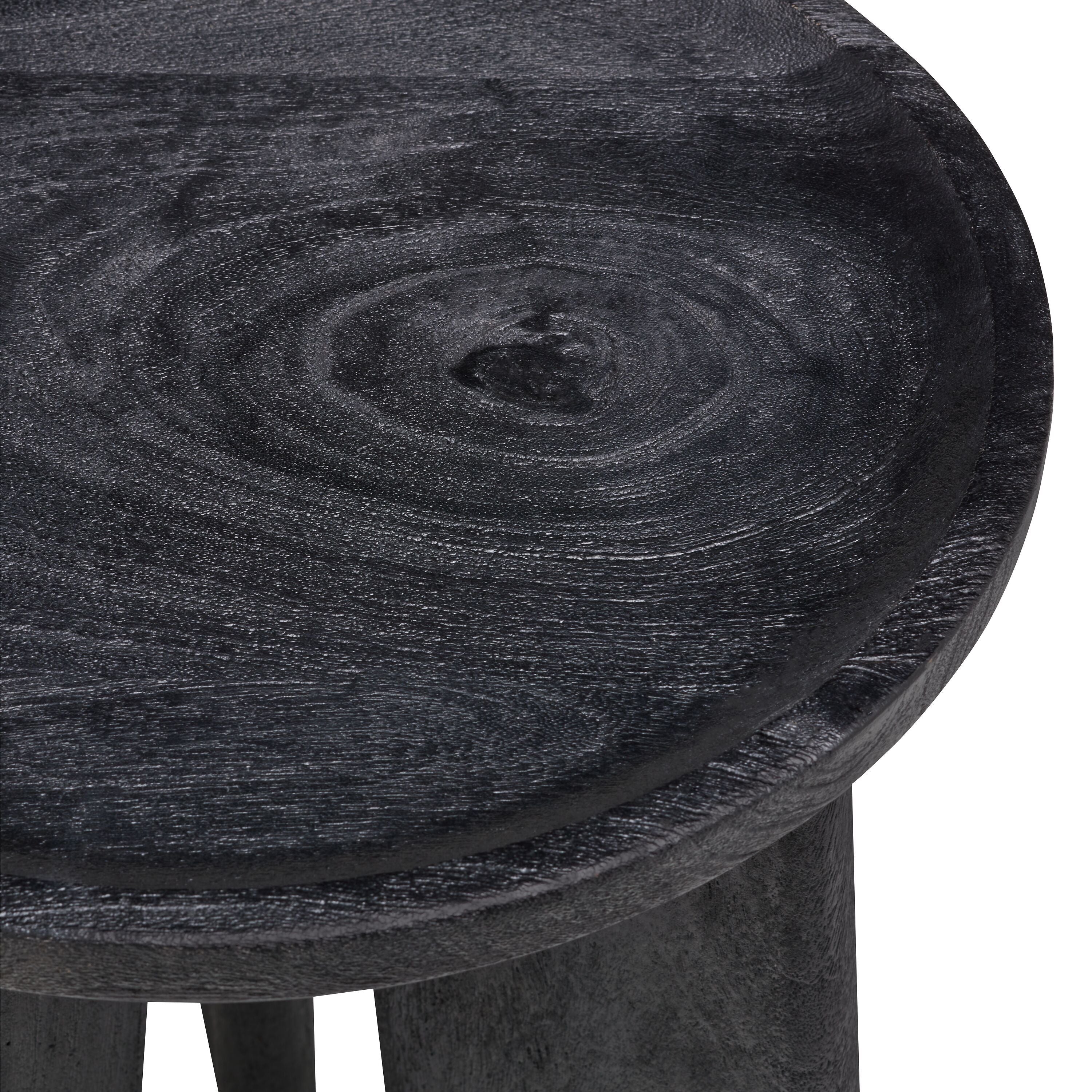 GARY Beistelltisch MangoschwarzØ42xH42cm - Schwarz / B: 42.0 cm x T: 42.0 cm x H: 42.0 cm
