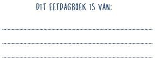 Eetdagboek - Blauw - 12 Weken - Inclusief Leeslint en Sluitelastiek