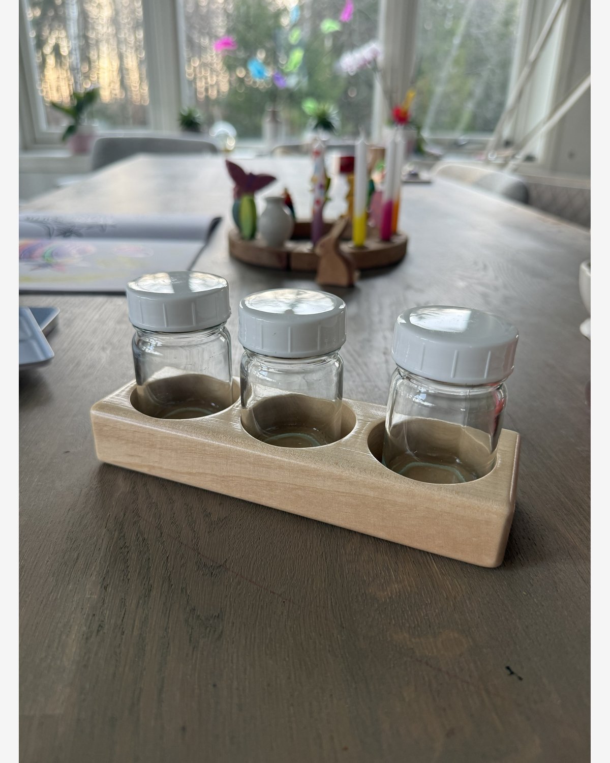 Holder til glasskrukker – Liten / 3 Glass Inkludert