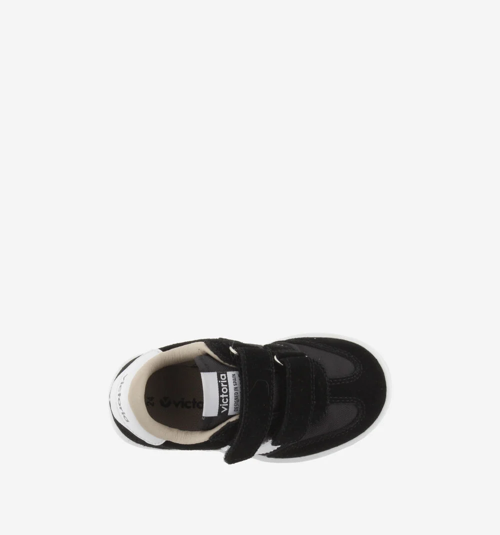 MILLAS BRIDES NYLON ET CUIR FENDU Baskets monochromes pour enfant NEGRO