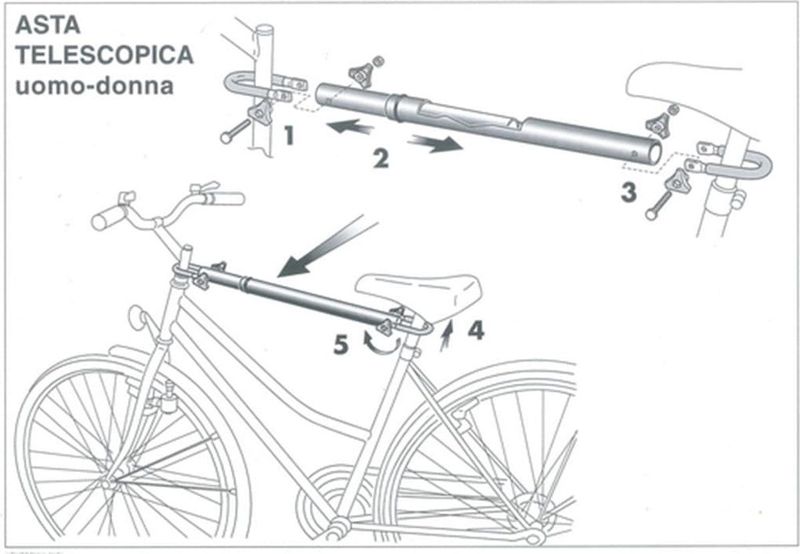 Peruzzo - Extra Stang - Fietsendrager - Rood - Gecoat Staal
