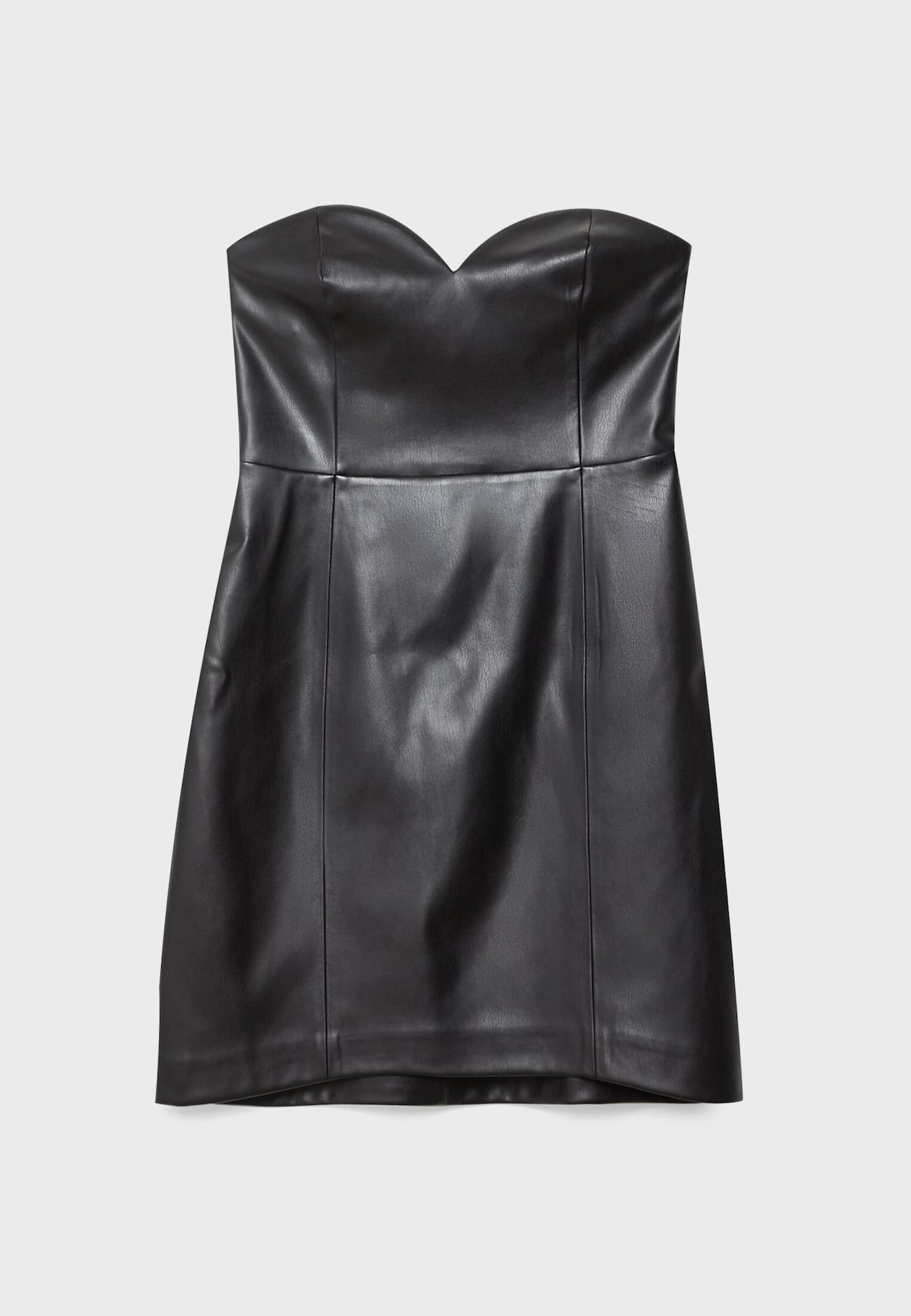 Vestido curto de couro sintético