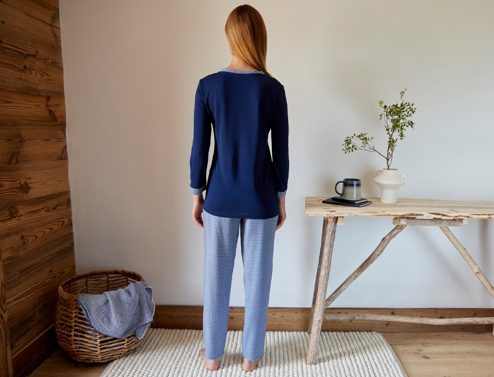 Pyjama femme-Bleu de minuit