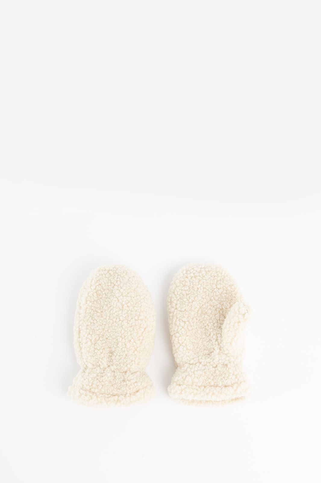 Beige teddy wanten
