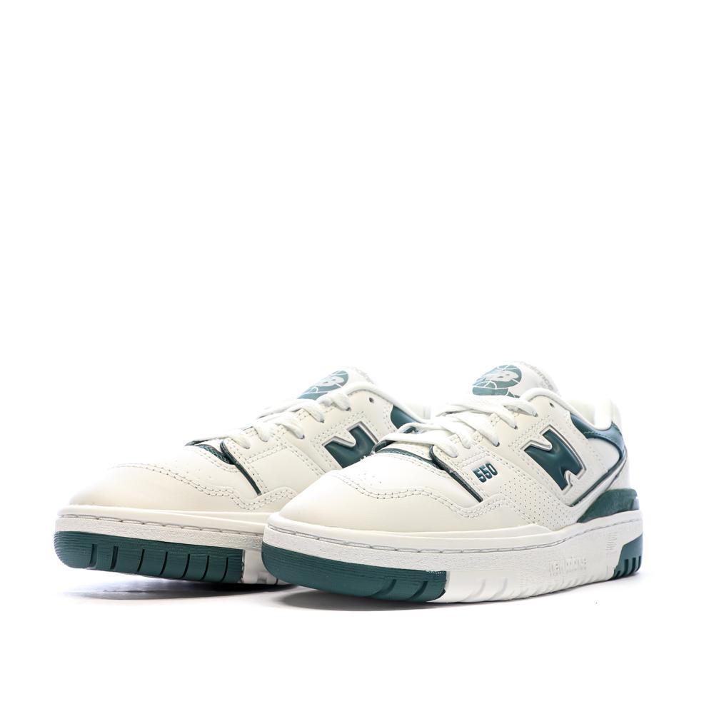New Balance Baskets Blanches/Vert Femme New Balance 550