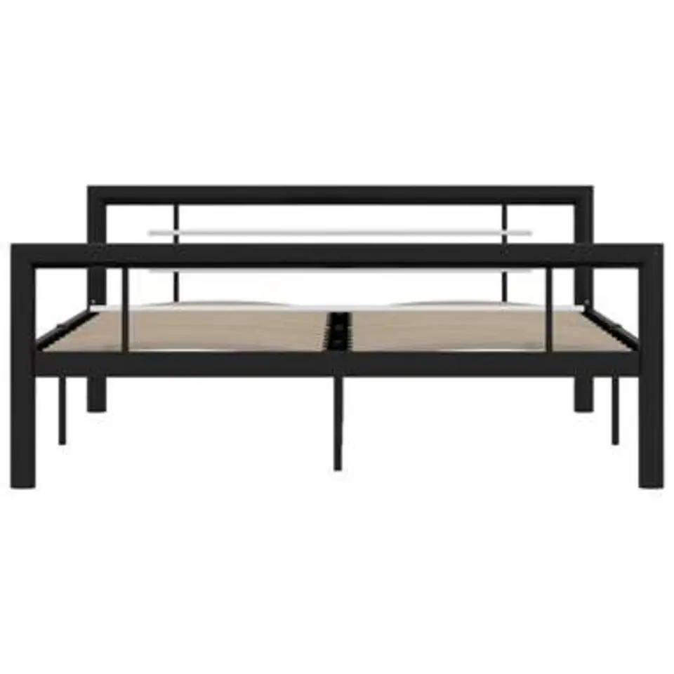 vidaXL - Bed frame - Zwart en wit - Metaal - 140x200 cm