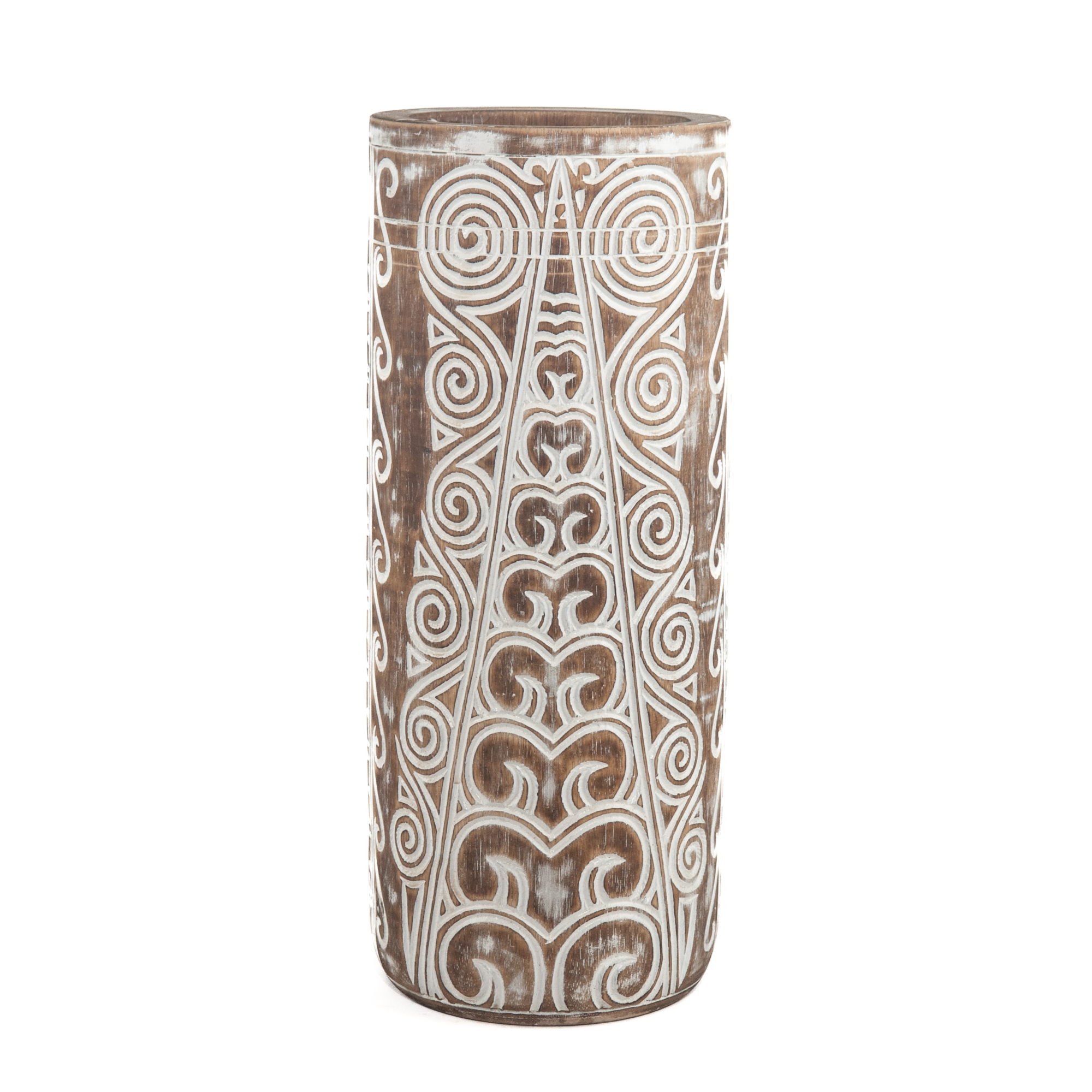 Houten vaas Tribal natural - Large