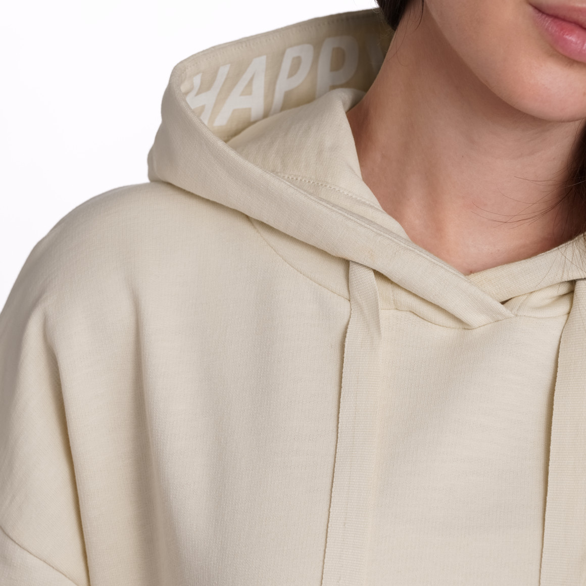 Gina Damen Sweatshirt mit kurzen Ärmeln beige