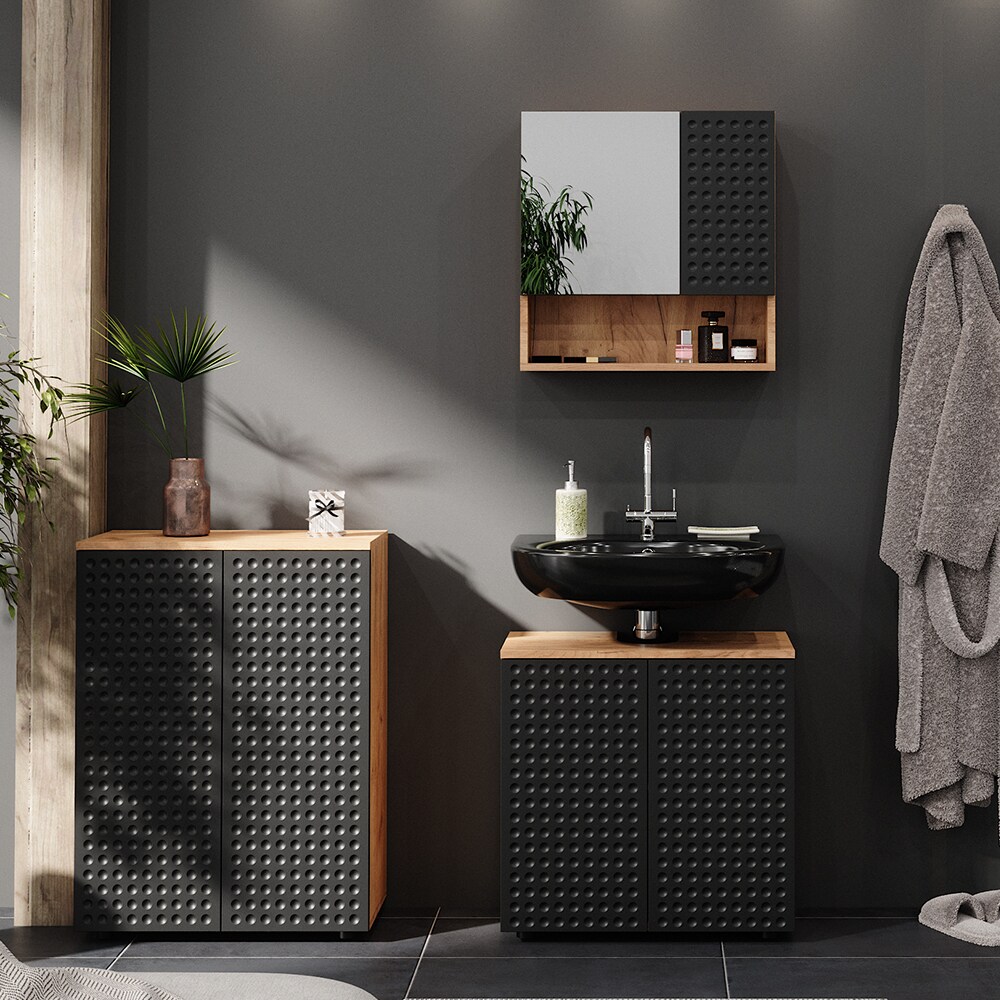 Vicco Badschrank Irma Eiche Anthrazit 60 x 81 cm Badezimmer
