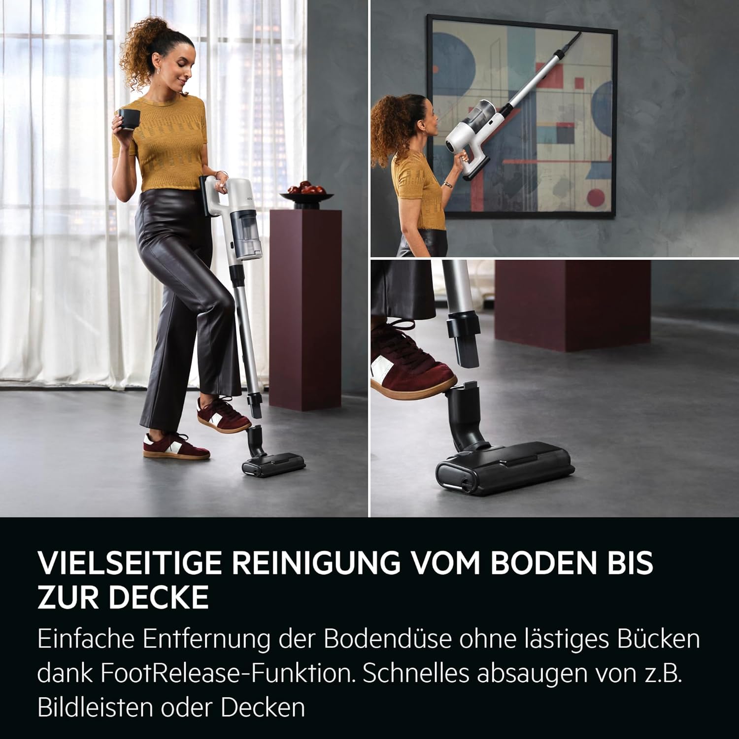 AEG Serie 6000 Akku‑Staubsauger, ETM Testsieger, Digitalmotor, kabellos, alle Böden, bis zu 99% Staubaufnahme, bis zu 40Min. Laufzeit, entnehmbarer 21,6V Akku, leicht, Zubehör, Weiß, AP61HB21SH