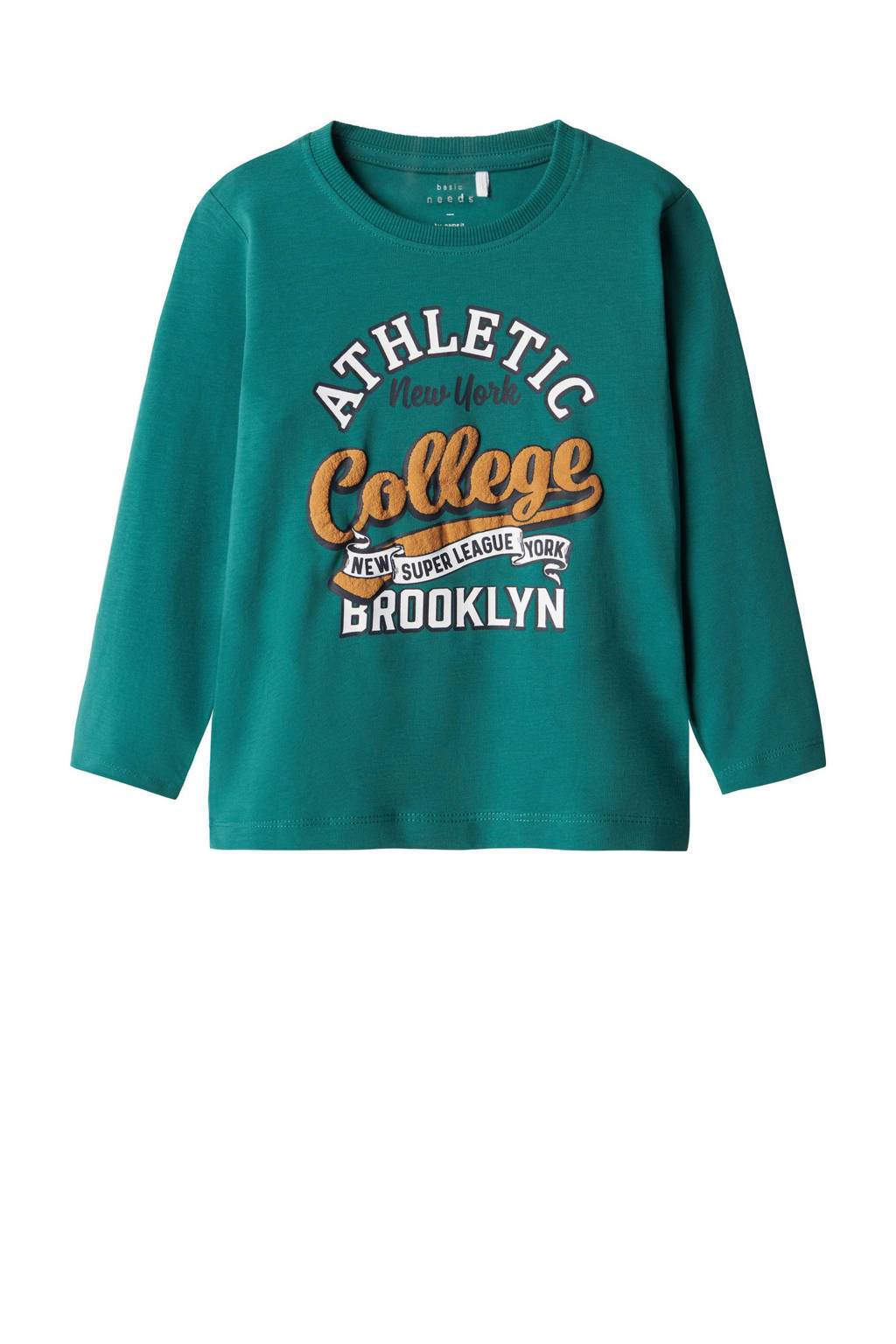 NAME IT longsleeve NKMVUX met printopdruk antiek groen
