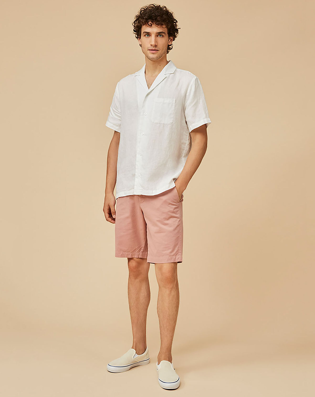 Harris Wilson Chemise Regular Fit 100% Lin Bernard blanche